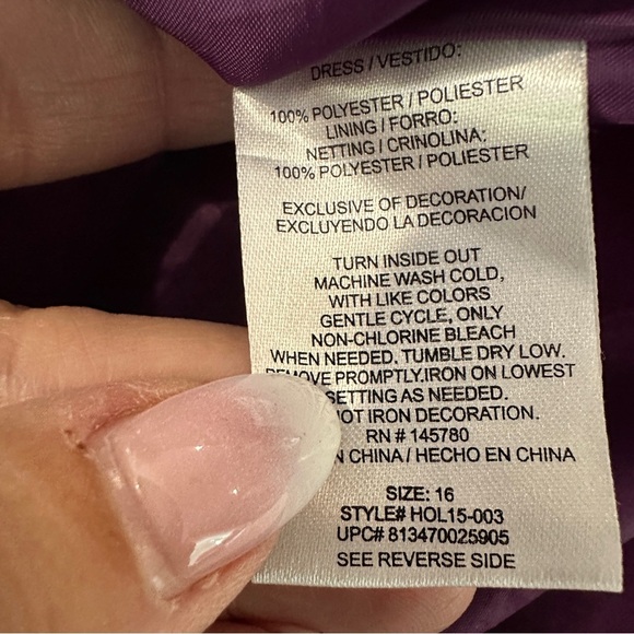 Charming Mia Juliana Girls Purple Ruffle Party Dress w/ Lace & Bow – Size 16 - Picture 8 of 15